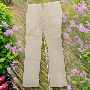NEW & UNWORN - caramel stripe seersucker dress pants - unused film shoot spares